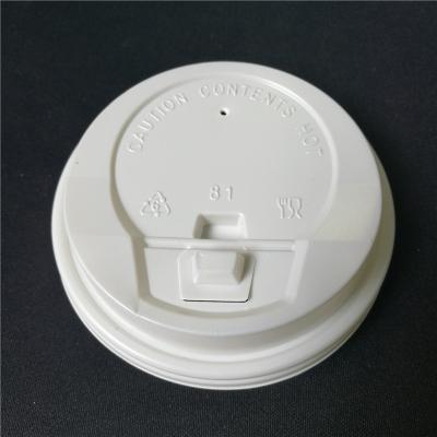 China Non Spill Cheap China 81mm PS White Black Disposable Coffee Cup Lid for sale