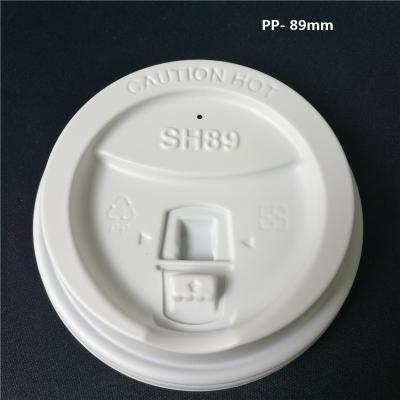 China Non Spill Wholesale China 89mm PP Disposable Coffee Cup Lids for sale