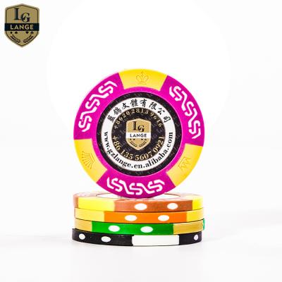 China Three Tone Color Clay Poker Chips Crown Design Casino Poker Chip for sale