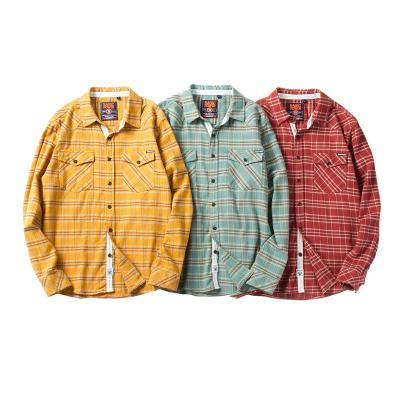 China Anti-pilling men's shirts ODM Factory price  blank custom vintage Flannel fashion men's shirts button up casual plus size men's shirts for sale