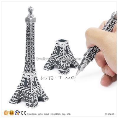 China Hot Sale Resin Eiffel Tower Souvenir Famous Building Modern Ballpoint Pen for sale