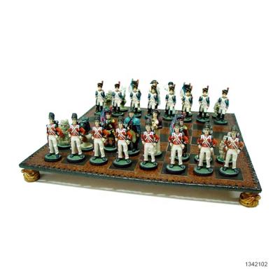 China Clever Game Battle Waterloo Resin Chessboard Set for sale