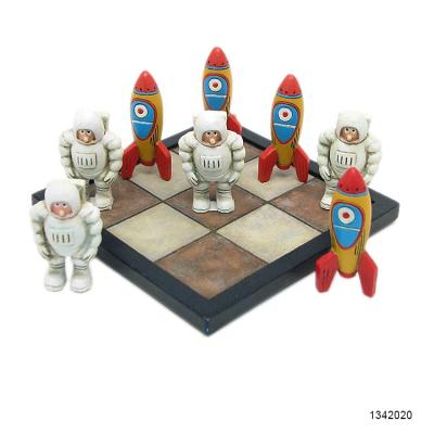 China Resin Rocket Vs Astronaut Tic Tac Toe Resin Game Children's Kid's Play for sale