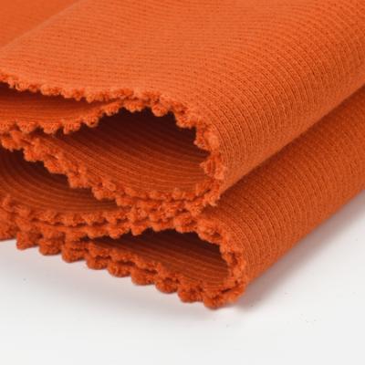 China Stretch 32s 450gsm dyed thick rib cotton spandex knit fabric 2x2 for sale