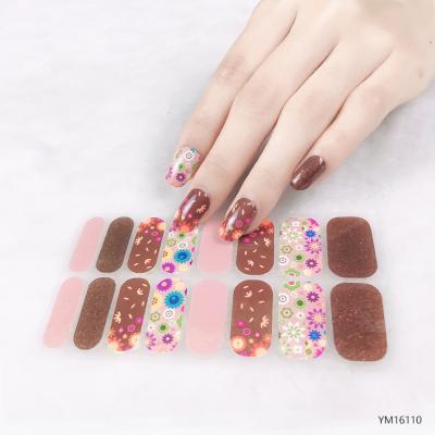 China Eco-friendly Mail Daisy Polish Nail Stickers Strip Full Cover Foil Art Water Transfer Decals BLE Series Nail Wraps 2D For Girl for sale