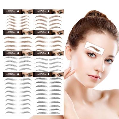 China Women Temporary Hot Selling Popular New Designs Waterproof Temporary Face Cosmetic Makeup 3D Eyebrow Tattoo Stickers for sale