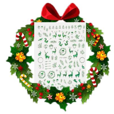 China Professional New Design Eco-friendly Christmas Decorating Designer Art Nail Christmas Stickers For Nails Decoration Christmas Nail Stickers for sale