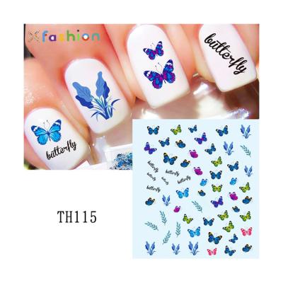 China Non-Toxic Portable DIY Decorations Nail Decals Cute Various Butterfly Nail Art Polish Stickers Wraps Bear Charms Nail Decals for sale