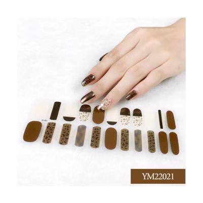 China 2021 Eco-friendly 100% Real Nail Polish Wrap Tape Long Lasting Easy Use Nail Polish Stickers Sticker Tips 22 for sale