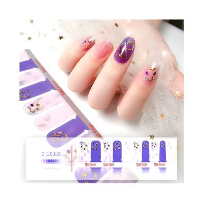 China 2021 Hot Sale Eco-Friendly 3D Nail Wraps Eco-Friendly Custom Nail Polish Art Sticker Trendy Nail Gel Stickers DIY for sale