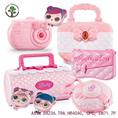 China Eco-Friendly Material Kids Kids Girl Camera Dress Up Cosmetic Bag Set Princess Makeup Toy Kit With Lipstick Eye Shadow Safe &Non-Toxic Pretend Play for sale