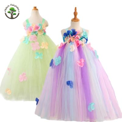 China Washable Princess Costume Flower Girl Wedding Toddler Toddler Tulle Tutu Layered Dress Up Cosplay Costume With Headband for sale