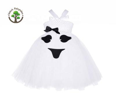 China Washable Kids Kids Toddler Girl Halloween Party Stage Ghost Dress Up Cosplay Costume Tulle Tutu Dress Fluffy Layered Outfit for sale