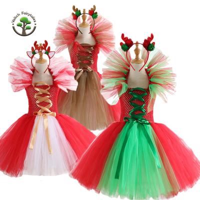 China Evil Queen Toddler Girl Christmas Party Vampire Witch Washable Cosplay Costume Fluffy Layered Tulle Tutu Dress Outfit With Headband for sale