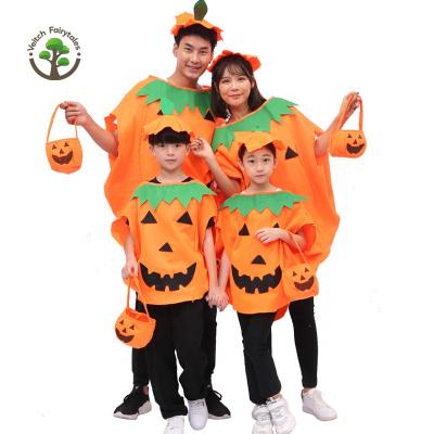 China Lovely Halloween Carnival Cosplay Kid Casual Dress Up Costume Velvet Pumpkin Cape with Hat and Bag for Kids Photography Prop for sale