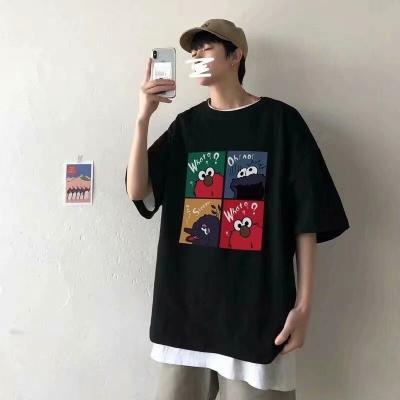 China 2022 New Summer Round Collar High Quality Hot Retail Style Anti-wrinkle Oversized Men's T-shirt for sale