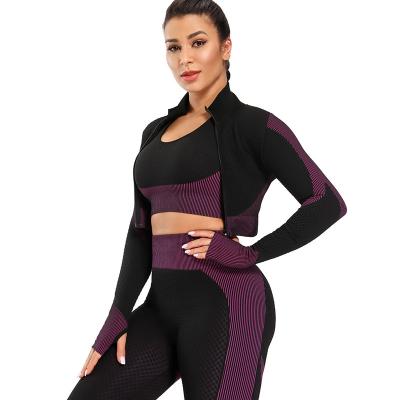 China Breathable High Quality Attractive Design Sports Fitness Gym Yoga Suit Women High Waist Ladies for sale