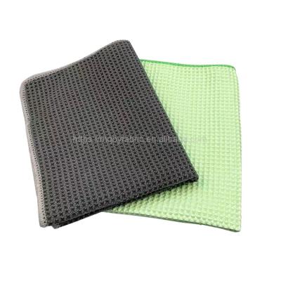 China Factory Stocked 2022 Hot Sale Customized High Absorbent Size Waffle Weave Microfiber Towels For Multiple Purpose Cleaning Use for sale