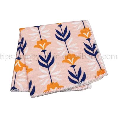 China Stocked Custom Printed Microfiber Towels For Kitchen Cleaning Use for sale