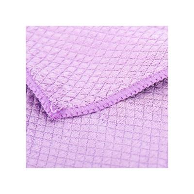 China Microfiber Fish Scale Kitchen Washing Cloth Glass Stocked Lint Free Cleaning Towel for sale