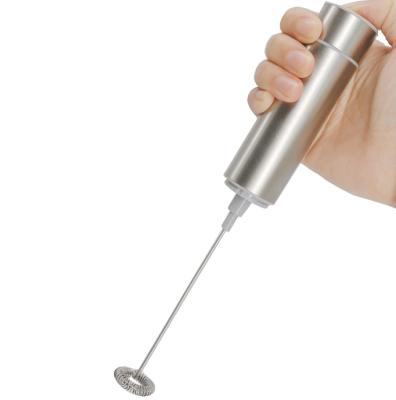 China New Viable Single Layer Milk Frother Coffee Foamer Egg Mixer Stainless Steel Battery Operated Hand Milk Frother for sale