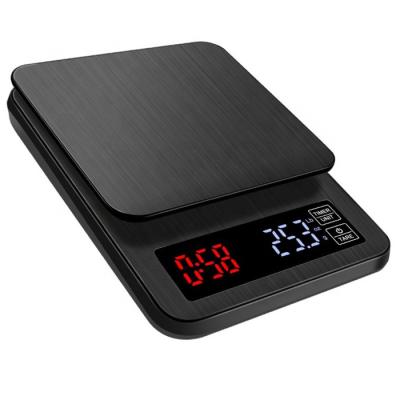 China With Tray Scale Amazon Hot Multifunction Food 3/5/10kg Weighing USB Charging Smart Coffee Scale For Coffee Dispensing for sale