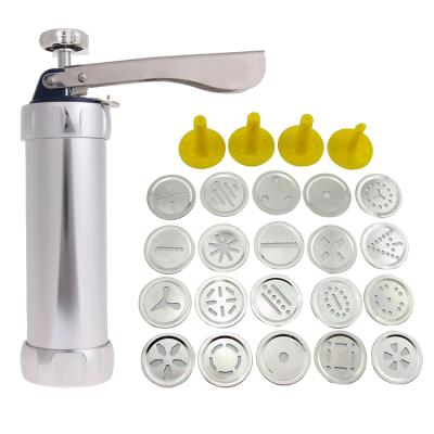 China Viable Hot Selling High Quality Food Grade Cookie Maker Set Stainless Steel Cookie Press Gun Kit for sale