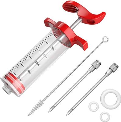 China Viable BBQ Tool Cooking Flavor Syringe Meat Seasoning Marinade Injector Plastic Kit For Poultry Turkey Beef Pork for sale