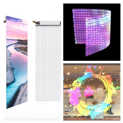 China High Brightness P4 - 8mm LED Mesh Screen Outdoor Film Type Self Adhesive Te koop