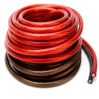 China 0 High Quality Car Battery Cables 8AWG Tinned OFC 100% Copper New Car Audio Power Cable for sale