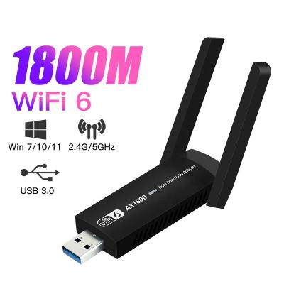 China High Speed ​​wifi 6 usb ax1800 maker dual band desktop wifi adapter wireless network card for pc wifi receiver for sale