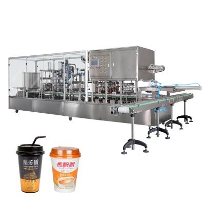 China Full Automatic Food Paper Cup Filling Sealing Machine For Juice Water Yogurt Tea Milk for sale