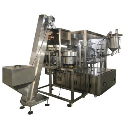 China Rotary type sport food cup filling and sealing machine for honey juice sauce epicap filling sealing machine for sale