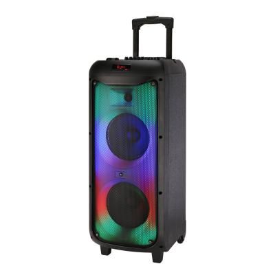 China Heavy BT Rod LED Flashing Light Pull Speaker U Disk Glare Light Double Bass Square Dancing Outdoor Wireless Sound Loudspeaker for sale