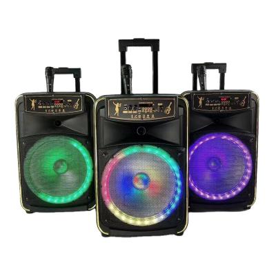 China EZCast 12 Inch Trolley Wireless Mobile Speaker With Microphone Portable Household BT High Power Speaker for sale