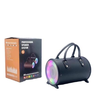 China 5 Inch Leather Backpack Flashing LED Light Surround Stereo Outdoor Portable Subwoofer for sale