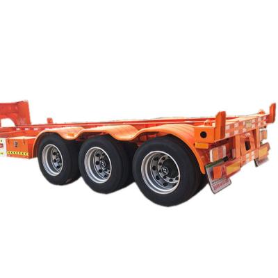 China Hot Sale3 Axle 4 Axle 40T 60T Container Flat Bed Container Truck Trailer Truck Trailer Used Flatbed Semi Truck Trailer for sale