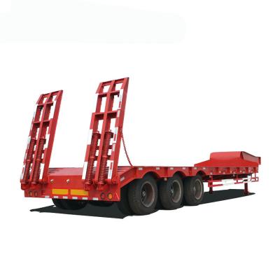 China Heavy duty lowbed semi truck trailer cargo transport car-hauler-semi-trailer-trailer 3axles 4axles 30ton 120ton sale for sale