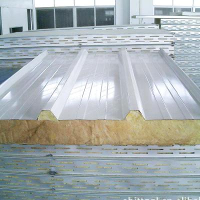 China Heat Insulation For Cold Storage / Fridge / Wall / Vehicle Rock Wool Sandwich Panels In Peru for sale