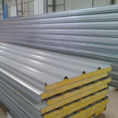 China Exterior Partition Wall Color Coating Steel Plate And Middle Injection Glass Wool Sandwich Panel for sale