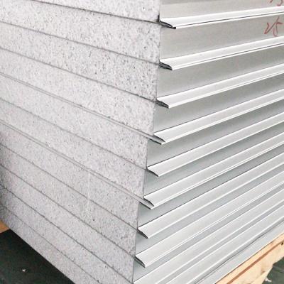 China Exterior Wall Partition Silicon Polystyrene Foam Composite Coated Steel Sandwich Panel for sale