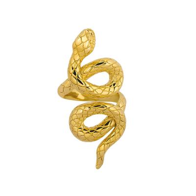 China Exquisite Ring Retro Animal Jewelry Punk Rock Ring For Female Heavy Metal Appearance Snake Ring Hug for sale