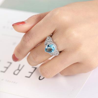 China Large Drop Top Exquisite Zircon Water Appearance Party Wedding Engagement Rings With Micro Pave Stone Around Women Fashion Luxury Ring for sale