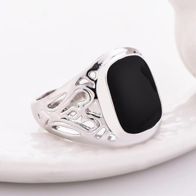 China 2020 New Appearance Hip Hop Rock Ring Hollow Black Luxury Personality Open Rings Exquisite Popular Trendy Punk Fashion For Women Men for sale