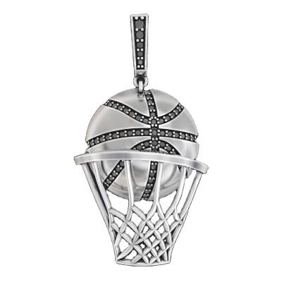 China Basketball manufacturer customized European and American style basketball zinc alloy necklace for sale