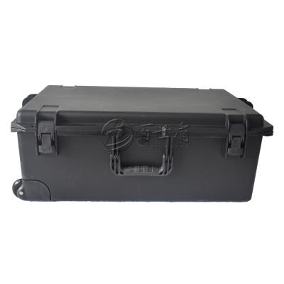 China Large Waterproof Shockproof Dustproof Hard Plastic Theft Trolley Case With Wheels Eva Foam for sale