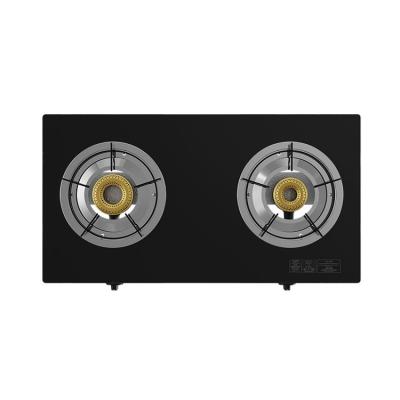 China Hotel Success Easy To Install 7mm Two Burners Gas Cooker Tempered Glass Gas Stove for sale