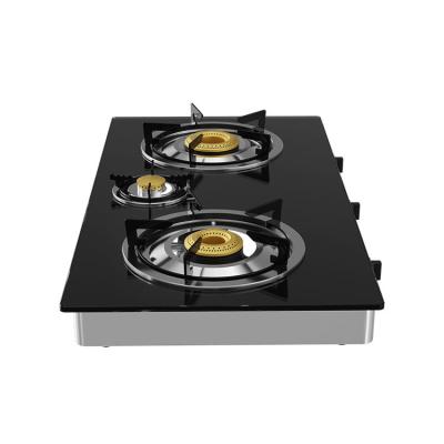 China Wholesale Hotel Quality Guarantee China Gas Stove Three Burner Glass Top Tempered Glass Gas Stoves for sale