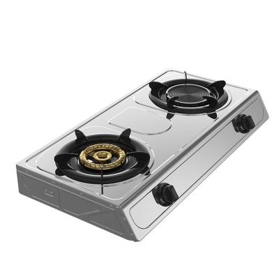 China Hot Wholesale Double Burner Porcelain Hotel Ware Infrared Burner Gas Stove and Cast Iron Burner Stainless Steel Gas Stove for sale