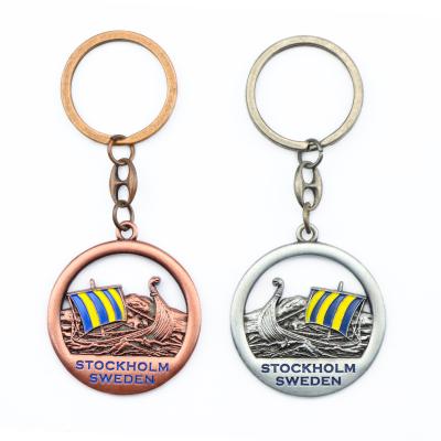 China Zinc Alloy Custom Design Logo Viking Souvenir Colorful Cute Metal Key Chain Double Sided Hard Enamel Key Chain for sale